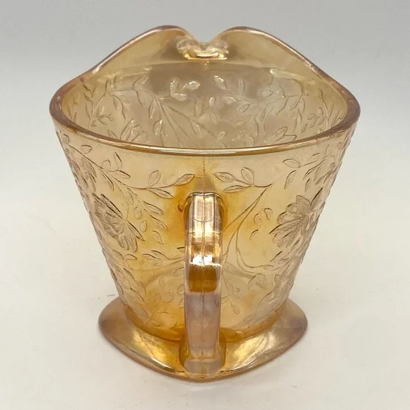 2/$30 Vintage Jeanette Glass iridescent floragold Louisa creamer - Picture 3 of 12